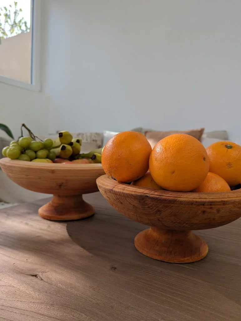 Corbeille à fruits en bois d'olivier