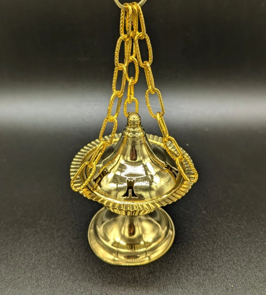 Brûleur d'encens en cuivre doré